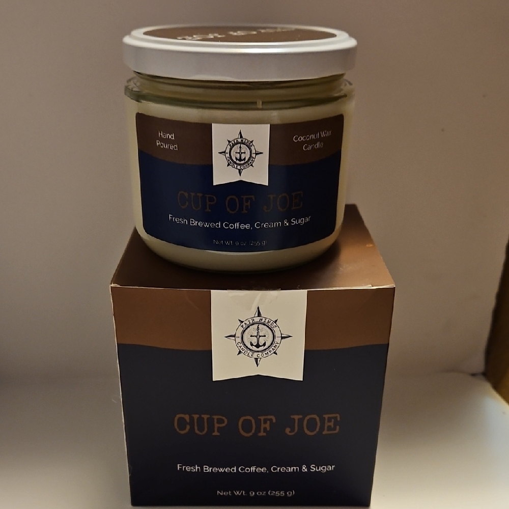 Cup of Joe Scented Candle Fresh Brewed Coffee Cream & Sugar, NEW